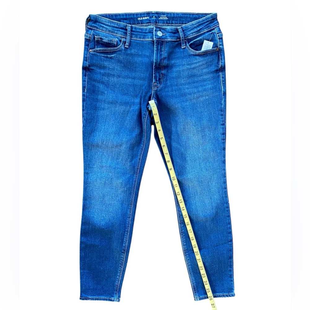 Old Navy Women’s Mid-Rise Rockstar Super Skinny Medium Wash Blue Jeans Size 8P - Picture 10 of 13